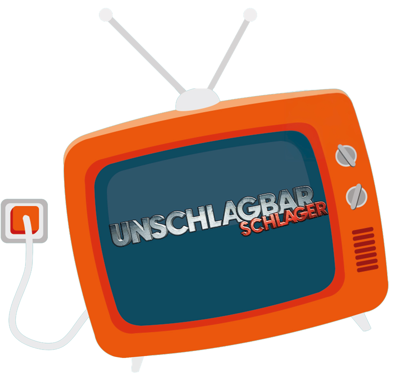 Unschlagbar Schlager – Logo im Retro-Fernseher